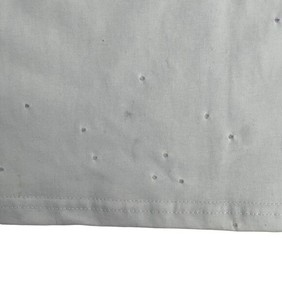 Balboa Women’s White Sequins Heart Lip Holes All Over Short Sleeve Tee T-shirt - Picture 5 of 11